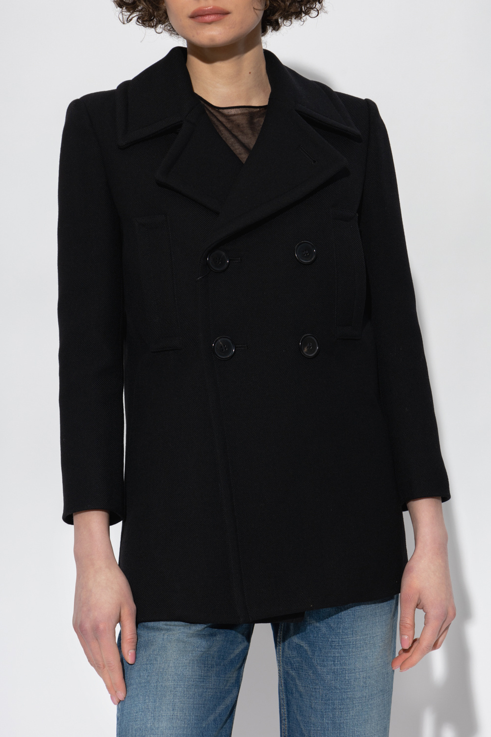 【関税＆送料込み】Saint Laurent Single Breasted Short Coat Saint Laurent Short Coat in Wool | Saks Fifth Avenue